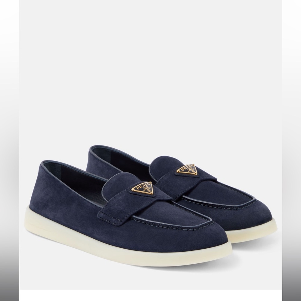 Prada Navy Blue Loafers